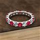 3 - Audrey 3.80 mm Ruby and Diamond U Prong Eternity Band 