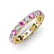 4 - Audrey 3.80 mm Pink Sapphire and Diamond U Prong Eternity Band 