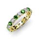 4 - Audrey 3.80 mm Green Garnet and Diamond U Prong Eternity Band 