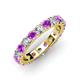 4 - Audrey 3.80 mm Amethyst and Diamond U Prong Eternity Band 