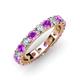 4 - Audrey 3.80 mm Amethyst and Diamond U Prong Eternity Band 