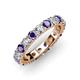 4 - Audrey 3.80 mm Iolite and Diamond U Prong Eternity Band 