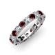 4 - Audrey 3.80 mm Red Garnet and Diamond U Prong Eternity Band 