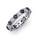 4 - Audrey 3.80 mm Blue Sapphire and Diamond U Prong Eternity Band 