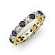4 - Audrey 3.80 mm Blue Sapphire and Diamond U Prong Eternity Band 