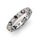 4 - Audrey 3.80 mm Smoky Quartz and Diamond U Prong Eternity Band 