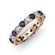 4 - Audrey 3.80 mm Blue Sapphire and Diamond U Prong Eternity Band 