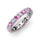 4 - Audrey 3.80 mm Pink Sapphire and Diamond U Prong Eternity Band 