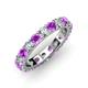 4 - Audrey 3.80 mm Amethyst and Diamond U Prong Eternity Band 