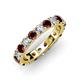 4 - Audrey 3.80 mm Red Garnet and Diamond U Prong Eternity Band 