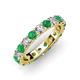 4 - Audrey 3.80 mm Emerald and Diamond U Prong Eternity Band 