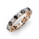 4 - Audrey 3.80 mm Black and White Diamond U Prong Eternity Band 
