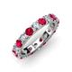 4 - Audrey 3.80 mm Ruby and Diamond U Prong Eternity Band 
