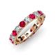 4 - Audrey 3.80 mm Ruby and Diamond U Prong Eternity Band 