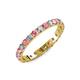 3 - Audrey 3.40 mm Pink Tourmaline and Lab Grown Diamond U Prong Eternity Band 
