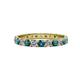 1 - Audrey 3.40 mm London Blue Topaz and Lab Grown Diamond U Prong Eternity Band 