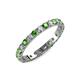 3 - Audrey 3.40 mm Green Garnet and Lab Grown Diamond U Prong Eternity Band 