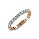3 - Audrey 3.40 mm Aquamarine and Lab Grown Diamond U Prong Eternity Band 