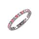 3 - Audrey 3.40 mm Pink Tourmaline and Lab Grown Diamond U Prong Eternity Band 