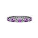 1 - Audrey 3.40 mm Amethyst and Lab Grown Diamond U Prong Eternity Band 