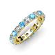 4 - Audrey 3.80 mm Blue Topaz and Lab Grown Diamond U Prong Eternity Band 