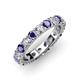 4 - Audrey 3.80 mm Iolite and Lab Grown Diamond U Prong Eternity Band 