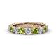 1 - Audrey 3.80 mm Peridot and Lab Grown Diamond U Prong Eternity Band 