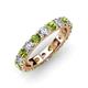 4 - Audrey 3.80 mm Peridot and Lab Grown Diamond U Prong Eternity Band 