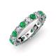 4 - Audrey 3.80 mm Emerald and Lab Grown Diamond U Prong Eternity Band 