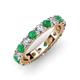 4 - Audrey 3.80 mm Emerald and Lab Grown Diamond U Prong Eternity Band 