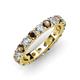 4 - Audrey 3.80 mm Smoky Quartz and Lab Grown Diamond U Prong Eternity Band 