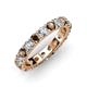 4 - Audrey 3.80 mm Smoky Quartz and Lab Grown Diamond U Prong Eternity Band 