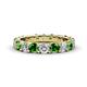 1 - Audrey 3.80 mm Green Garnet and Lab Grown Diamond U Prong Eternity Band 