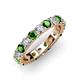 4 - Audrey 3.80 mm Green Garnet and Lab Grown Diamond U Prong Eternity Band 