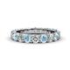1 - Audrey 3.80 mm Aquamarine and Lab Grown Diamond U Prong Eternity Band 