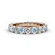 1 - Audrey 3.80 mm Aquamarine and Lab Grown Diamond U Prong Eternity Band 