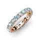 4 - Audrey 3.80 mm Aquamarine and Lab Grown Diamond U Prong Eternity Band 