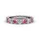 1 - Audrey 3.80 mm Pink Tourmaline and Lab Grown Diamond U Prong Eternity Band 