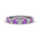 1 - Audrey 3.80 mm Amethyst and Lab Grown Diamond U Prong Eternity Band 