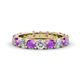 1 - Audrey 3.80 mm Amethyst and Lab Grown Diamond U Prong Eternity Band 