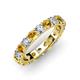 4 - Audrey 3.80 mm Citrine and Lab Grown Diamond U Prong Eternity Band 
