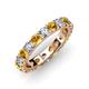 4 - Audrey 3.80 mm Citrine and Lab Grown Diamond U Prong Eternity Band 