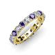 4 - Audrey 3.80 mm Iolite and Lab Grown Diamond U Prong Eternity Band 