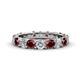 1 - Audrey 3.80 mm Red Garnet and Lab Grown Diamond U Prong Eternity Band 
