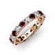 4 - Audrey 3.80 mm Red Garnet and Lab Grown Diamond U Prong Eternity Band 