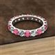 3 - Audrey 3.80 mm Rhodolite Garnet and Lab Grown Diamond U Prong Eternity Band 