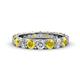 1 - Audrey 3.80 mm Yellow Sapphire and Lab Grown Diamond U Prong Eternity Band 