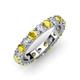 4 - Audrey 3.80 mm Yellow Sapphire and Lab Grown Diamond U Prong Eternity Band 