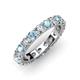 4 - Audrey 3.80 mm Aquamarine and Lab Grown Diamond U Prong Eternity Band 