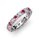 4 - Audrey 3.80 mm Pink Tourmaline and Lab Grown Diamond U Prong Eternity Band 